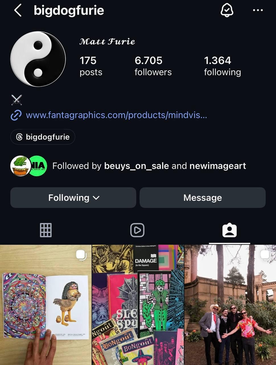 Matt Furie website showing Mommys Nuggles